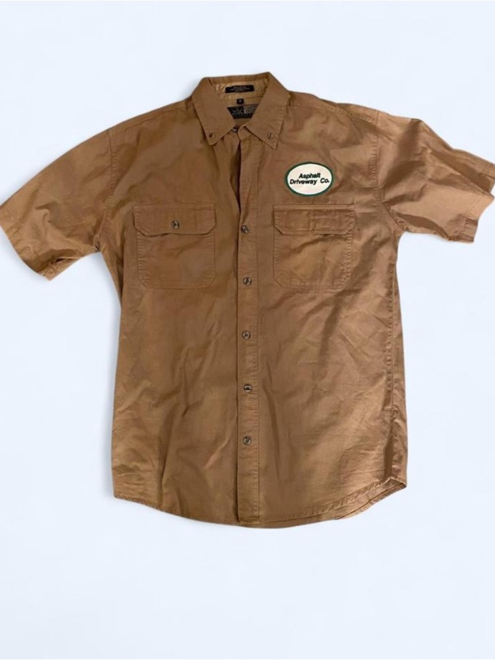 Vintage 90s Canyon Guide Outfitters Patched Work Shirt M Olive Brown Heavy